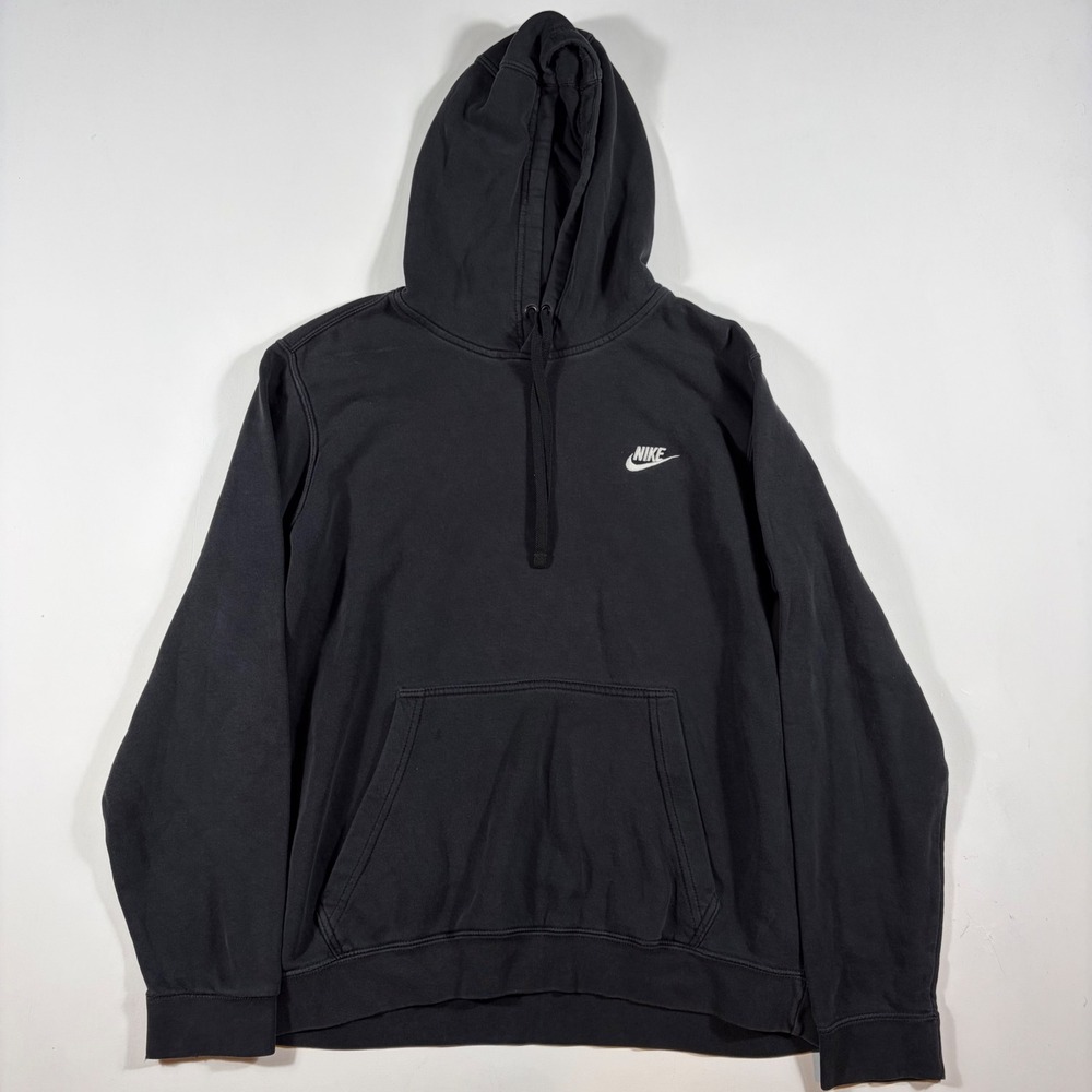 Nike Hoodie Mens Large Sportswear Club Fleece Pullover Black